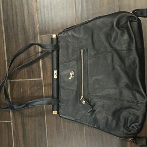Emma Fox Black Leather Satchel NWOT